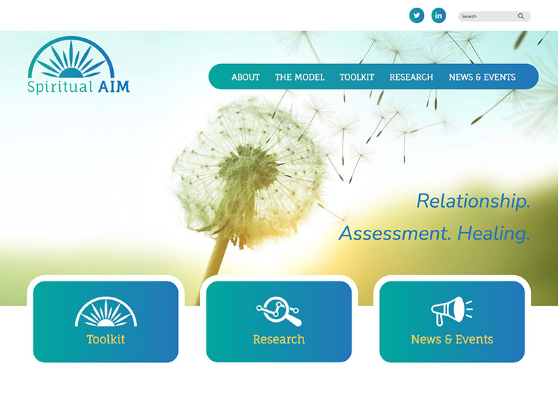 Screen shot of Spiritual AIM website
