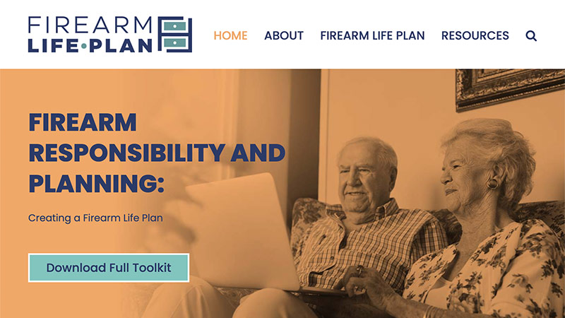 Screen shot of Firearm Life Plan website